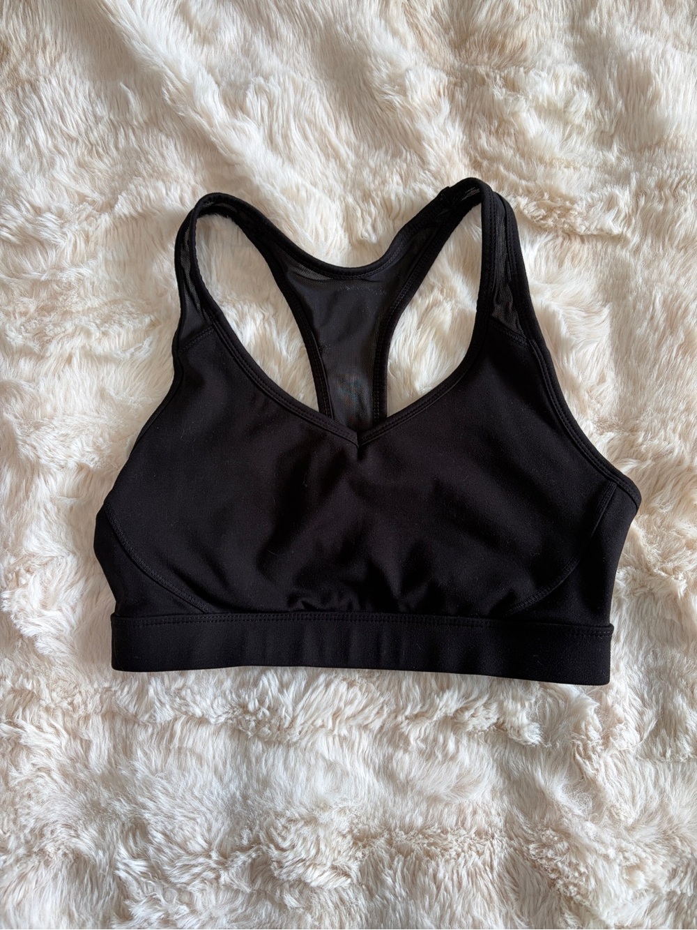 Reebok Black Racerback V-Neck Sports Bra